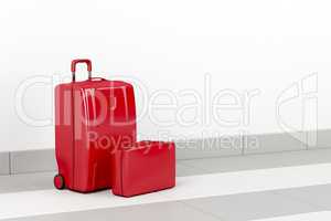 Red travel bags