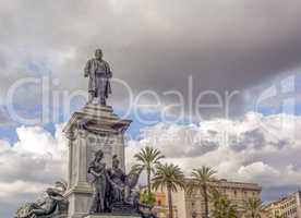 the bronze statue dedicated to Camillo Benso Count of Cavour in