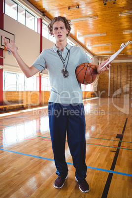 Portrait of angry male coach