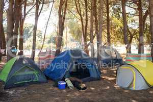 Tents on field