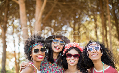Portrait of happy young female friends