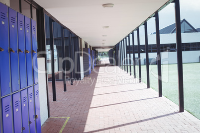 Empty corridor at school