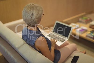 Businesswoman using laptop