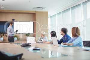Business people at conference table in office