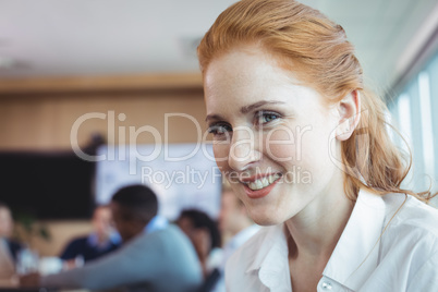 Portrait of smiling young businesswoman