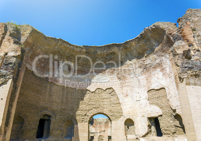 Baths of Caracalla, ancient ruins of roman public thermae