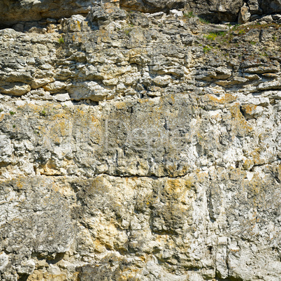 Geological section of sedimentary rocks.