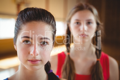 Close up of female basketball players