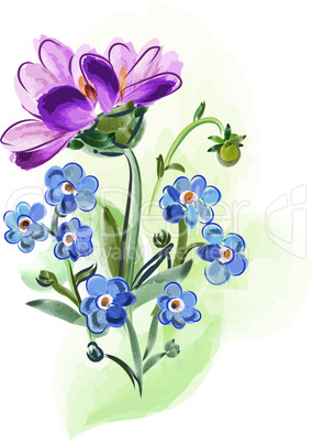 bouquet of flowers, isolated on white backgrond