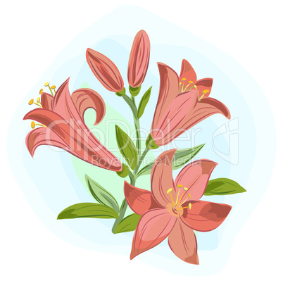 beautiful gift card with orange lilies
