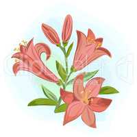 beautiful gift card with orange lilies