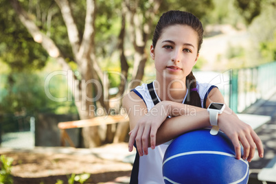 Portrait of female basketball player