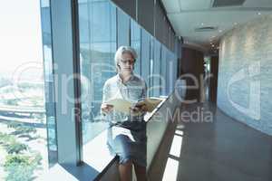 Businesswoman reading file