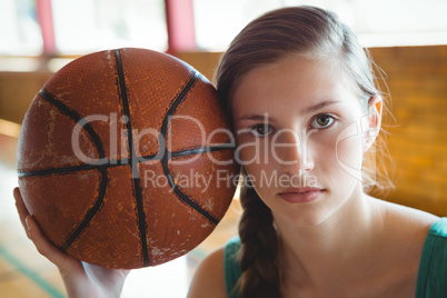 Close up portrait of female basketball player