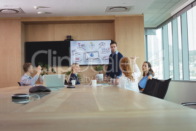 Business entrepreneurs discussing during meeting