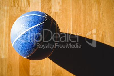 Overhead view of blue basketball