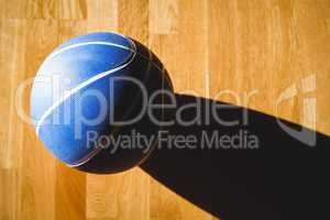 Overhead view of blue basketball
