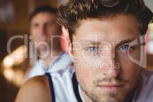 Close up portrait of male basketball player