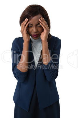 Businesswoman suffering from headache