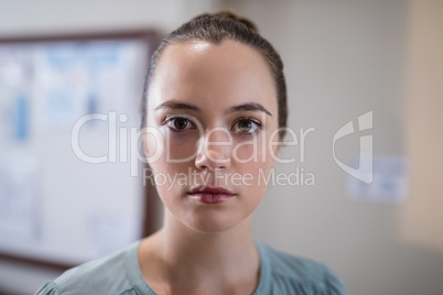 Close-up portrait of young female therapist