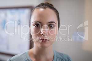 Close-up portrait of young female therapist