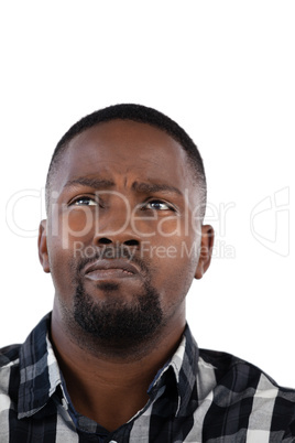 Man standing against white background