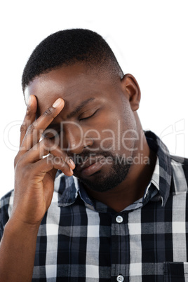 Man against white background