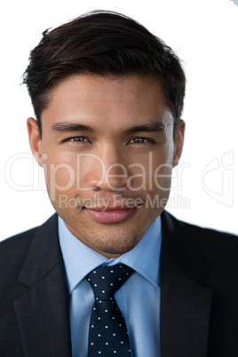 Close up of smiling confident businessman