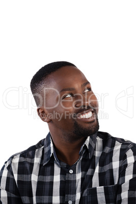 Man standing against white background