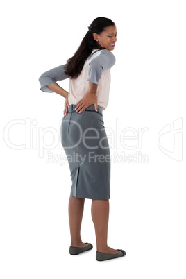 Businesswoman having an backache