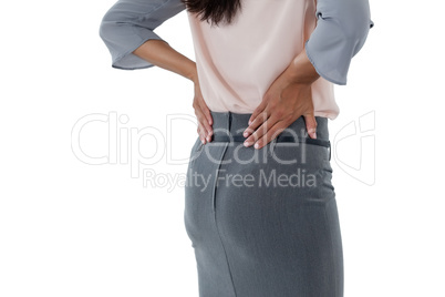 Businesswoman having an backache
