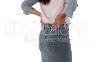 Businesswoman having an backache