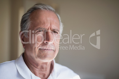 Close-up of thoughtful senior male patient