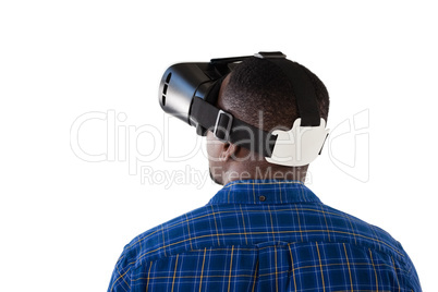 Man using virtual reality headset