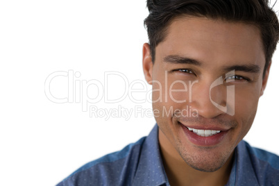 Close up portrait of smiling businessman