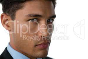 Close up portrait of angry businessman