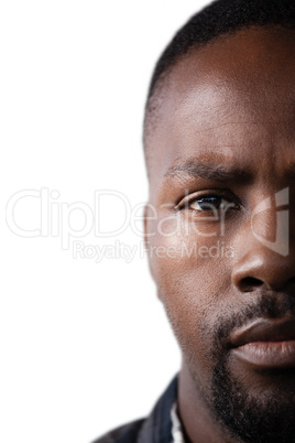 Man against white background