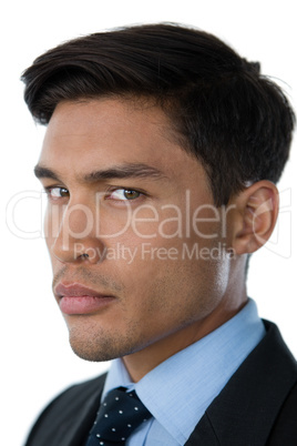 Close up portrait of serious businessman