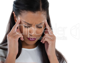 Businesswoman having an headache