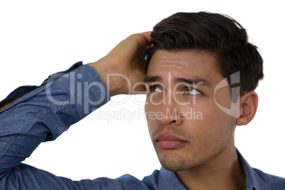 Close up of confused businessman