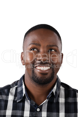 Man standing against white background