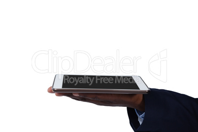 Businessman holding digital tablet