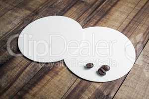 Coasters and coffee beans
