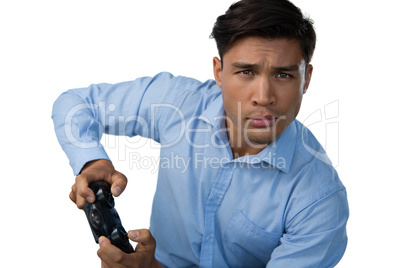 Businessman playing video game Businessman playing video game