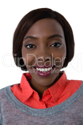 Close up of happy  young woman