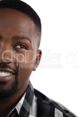 Man standing against white background