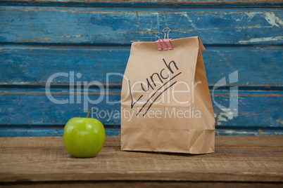 Apple and lunch bag