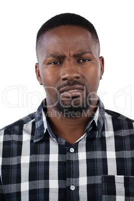 Man standing against white background