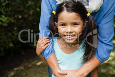 Portrait of smiling girl with grandmother