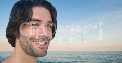 Man at the beach smiling